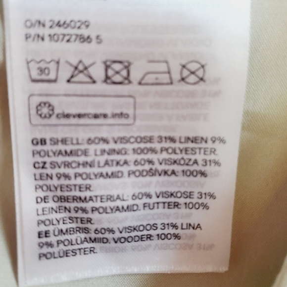 💚5/$25 H&M Linen Blend Mini Skirt Size 14 Beige - Picture 6 of 6